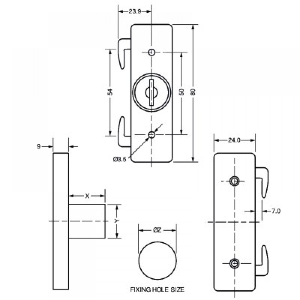 L&F 5825 Double Claw Cupboard Lock